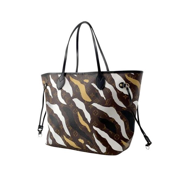 Pre Loved Louis Vuitton Neverfull MM Zebra Print Tote Women Brown Tote Bags - Picture 2 of 8